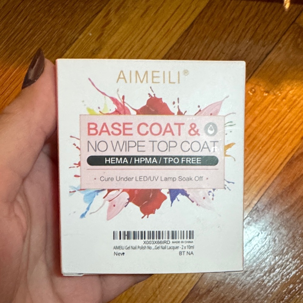 NIB AIMEILI Base Coat & No Wipe Top Coat